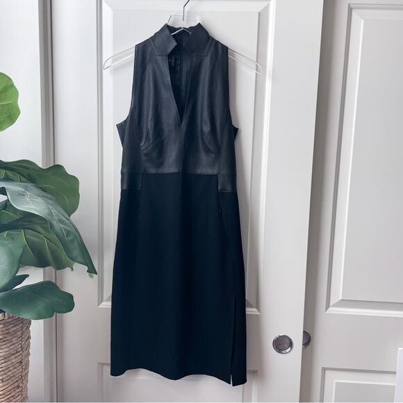 knee length dresses for ladies Fit and Flare Leather Dress – Akris Inc main image 0